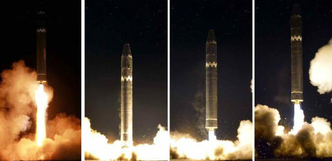 Both the Rodong Shinmun and the North Korean Central News Agency published photos of the new Hwasong-15 ICBM that was launched on the morning of Nov. 29. About 40 photos of the missile were published in the Rodong Shinmun on Nov. 30