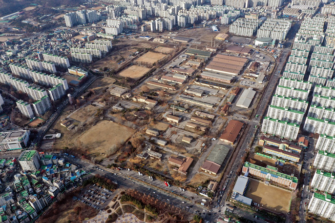 The US Army installation Camp Market in Bupyeong, which the US has promised to return to the South Korean government.