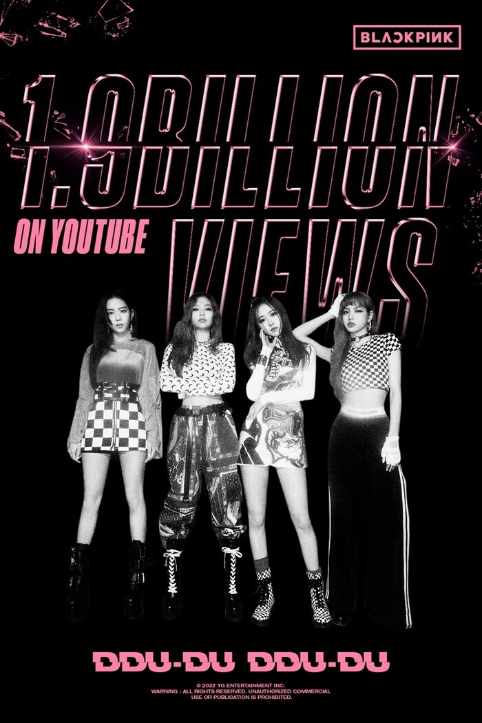 Promo material celebrating Blackpink’s “Ddu-du Ddu-du” reaching 1.9 billion views on YouTube (courtesy YG Entertainment)