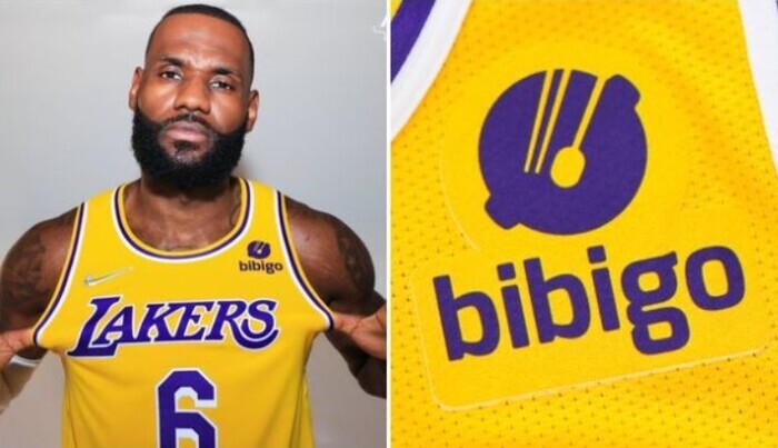 The Bibigo logo can be seen on the uniform of the Los Angeles’ Lakers, as worn by LeBron James. (screen capture from LA Lakers’ Facebook page)