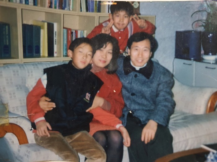 Cha looking after her child in Andong in 1989 (left), Cha receiving the Gil Won-ok Peace Prize in June 2019 (center), and Cha at her wedding in 19867.