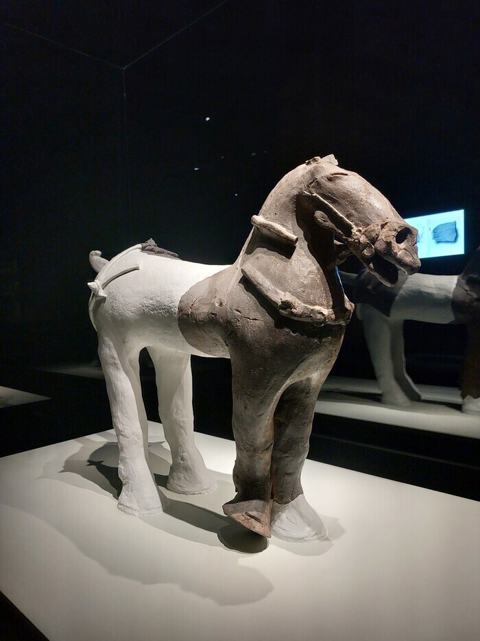 A large model horse that was reconfirmed during the re-excavation of the Geumnyeongchong Tomb in 2021.