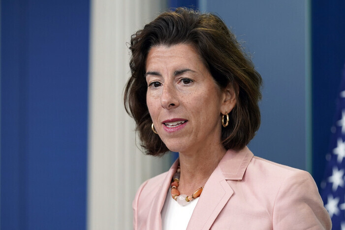 Gina Raimondo, the current US secretary of commerce. (AP/Yonhap)