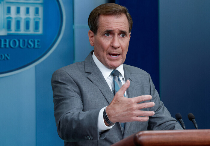 John Kirby, the White House National Security Council spokesperson. (Reuters/Yonhap)