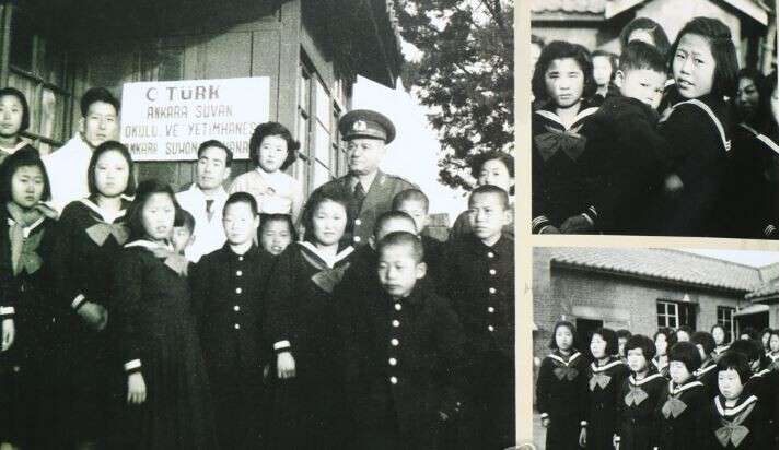 Archival photos of the Ankara School established by Turkish soldiers during the Korean War in Suwon, Gyeonggi Province. (Yonhap)