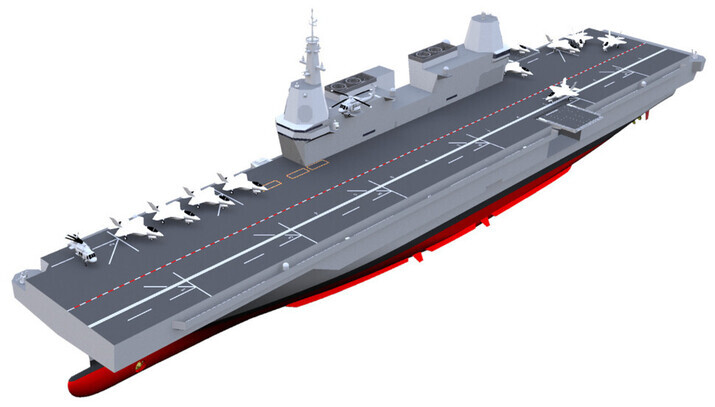 A conceptual model of the light aircraft carrier the Ministry of National Defense plans on acquiring, released on Aug. 10. (provided by the South Korean Navy)