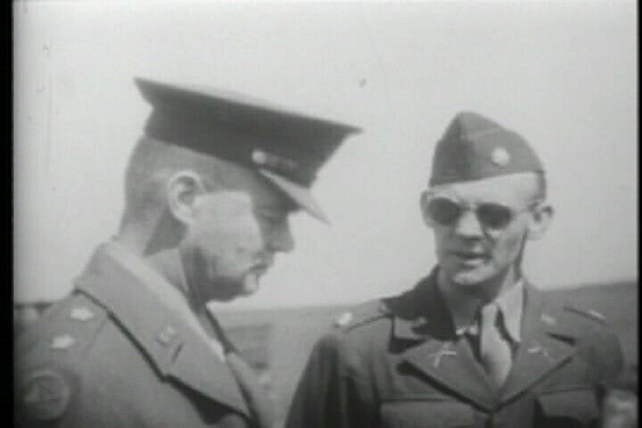 Gen. William Dean, who served as the military governor of Korea, speaks to Maj. John Mansfield, who served as military governor of Jeju, during the former’s visit to the island in May 1949.