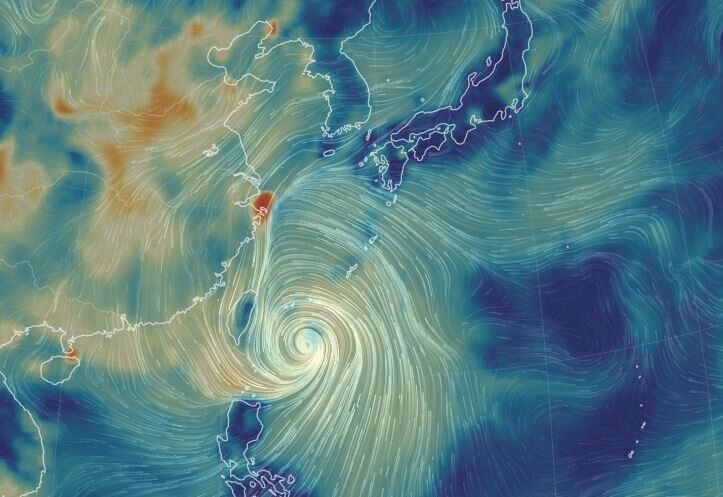 2일 오후 2시45분 기준 태풍 힌남노 위치. 한겨레
