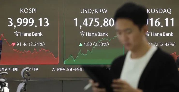 코스피, 2% 넘게 하락 4000선 밑으로..."중국 경기둔화 우려" - 뉴스 썸네일 이미지
