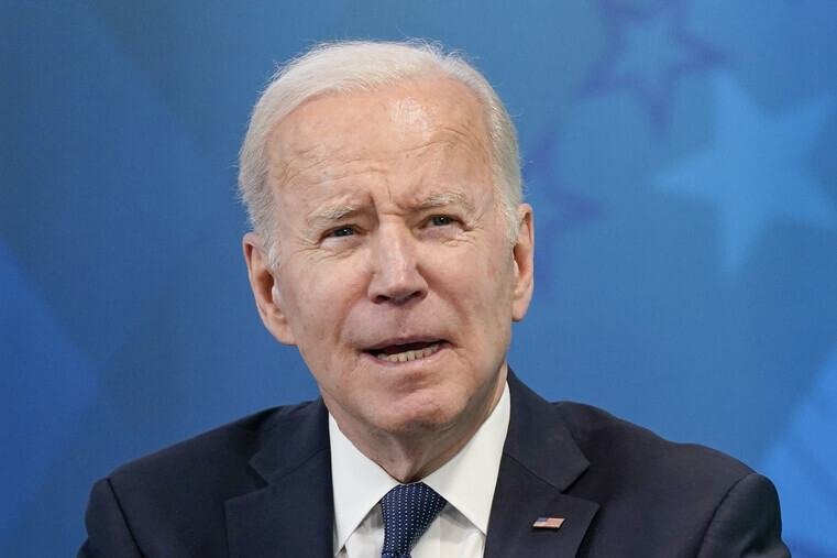 US President Joe Biden speaks about strengthening domestic production on March 9. (AP/Yonhap News)