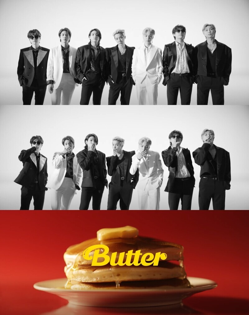 Screenshots from BTS’ teaser for “Butter” (YouTube screenshot)