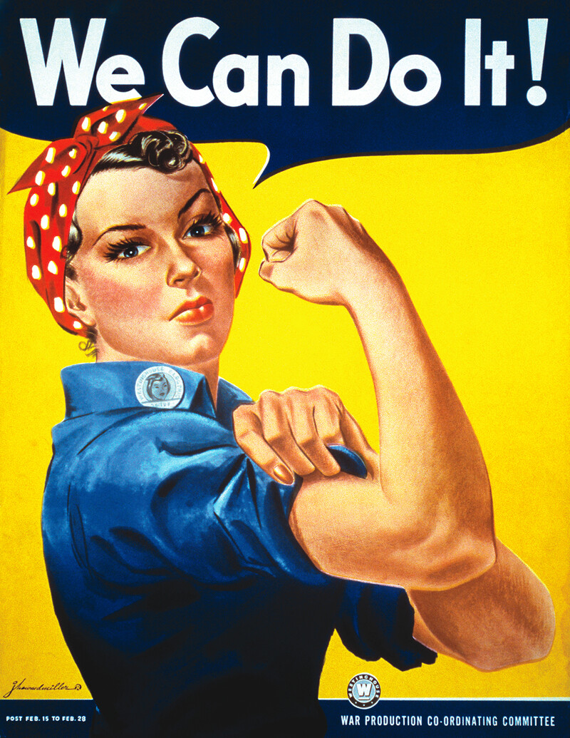하워드 밀러, &lt;우리는 할 수 있다&gt; 포스터, 1942년, 국립미국사박물관.