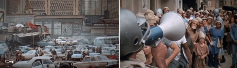 1973년작 ‘최후의 수호자’의 예고편 장면. 빈부 격차로 시위가 일상화하고 식량은 배급제로 공급된다. 동영상 갈무리