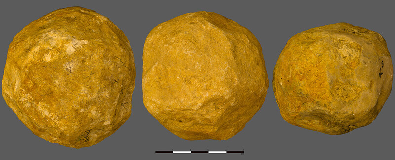 140만년 전 호모 에렉투스가 제작한 돌구슬. 뭔가를 목적으로 의도적으로 제작한 것으로 보인다. LEORE GROSSMAN/사이언스