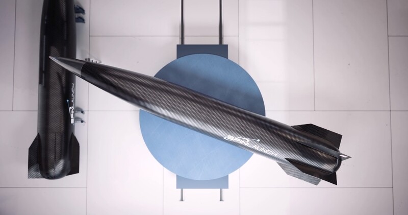스핀론치의 준궤도 가속기 발사 방식에 사용되는 로켓은 길이가 3미터에 불과하다.