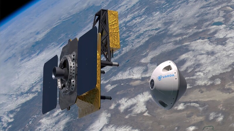 지구 대기권 재진입을 위해 우주선에서 분리되고 있는 우주 제조 캡슐 상상도. 바르다 제공