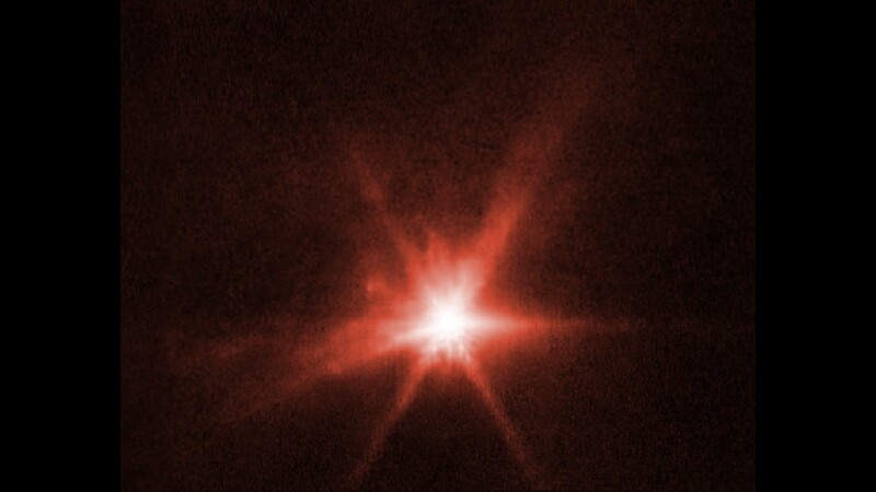 충돌 4시간 후에 제임스웹우주망원경으로 찍은 사진. 나사 제공