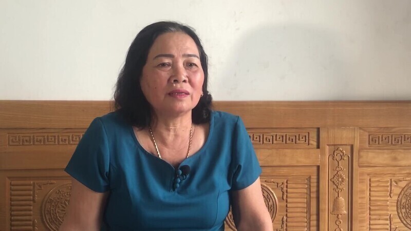 Nguyễn Thị Thanh, the plaintiff in a compensation suit against the South Korean government for damages suffered at the hands of Korean troops during the Vietnam War, shares her reaction to her victory in a Korean court from her home in Vietnam on Feb. 7. (courtesy of the Civil Society Network for a Just Resolution to Vietnam War Issues)