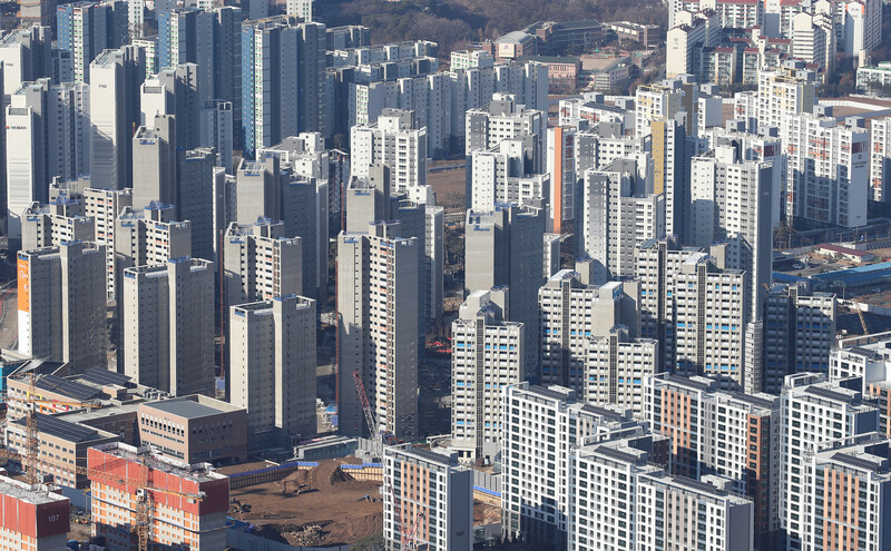 경기도 광주 남한산성에서 바라본 위례신도시에 건축중인 아파트의 모습. 연합뉴스