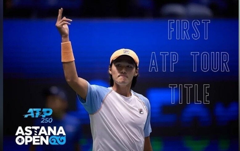 한국 테니스 선수로는 두번째로 남자프로테니스(ATP) 투어 타이틀을 차지한 권순우. ATP 제공