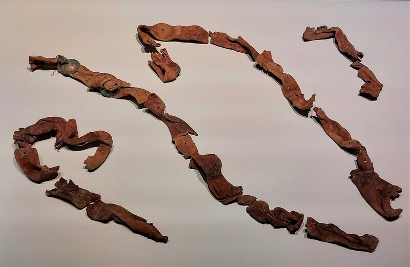 A leather belt found in the tomb was likely to have been used for horseriding in Silla, and represents one of the rarer pieces of the collection that is on display to the public.