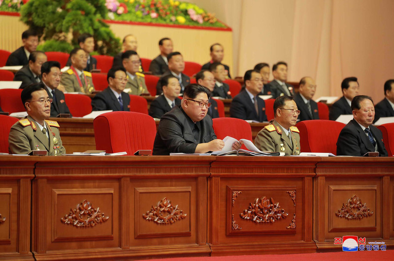 North Korean leader Kim Jong-un attends the 8th Conference of the Munitions Industry which opened in Pyongyang on Dec. 11. The North Korean Central News Agency reported the conference on Dec. 12. (Yonhap News)