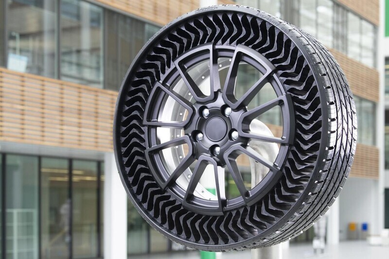 In 2019, Michelin unveiled a prototype for an airless tire known as the Uptis. (provided by Michelin)