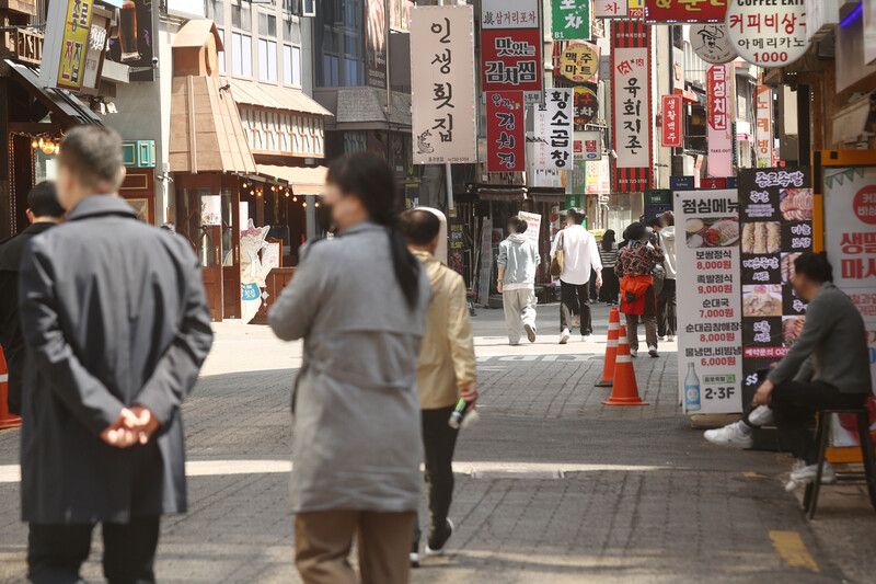 서울 종로구 먹자 골목 모습. 연합뉴스