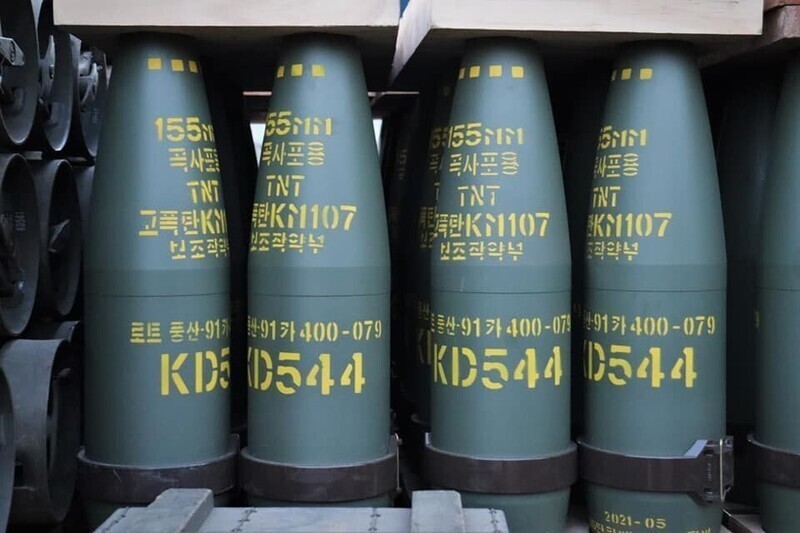 K-9 자주포 등에 쓰이는 155㎜ 포탄. 육군 페이스북