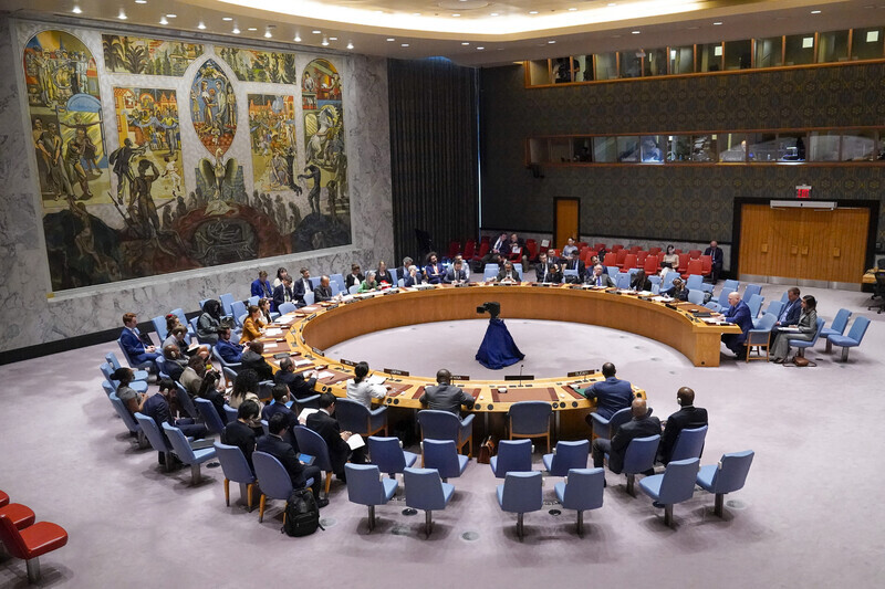 A United Nations Security Council meeting is underway at UN headquarters in New York on July 13 to discuss North Korea’s launch of a solid-fuel ICBM. (Yonhap)
