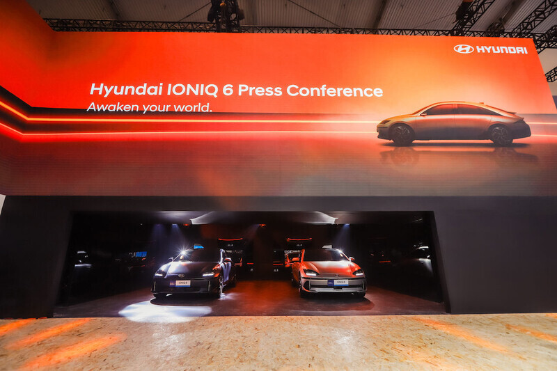 Hyundai Motors Indonesia unveiled its newest model of their Ioniq lineup, the Ioniq 6, at the 2023 Gaikindo Indonesia International Auto Show on Aug. 14. (courtesy of Hyundai Motors Indonesia)