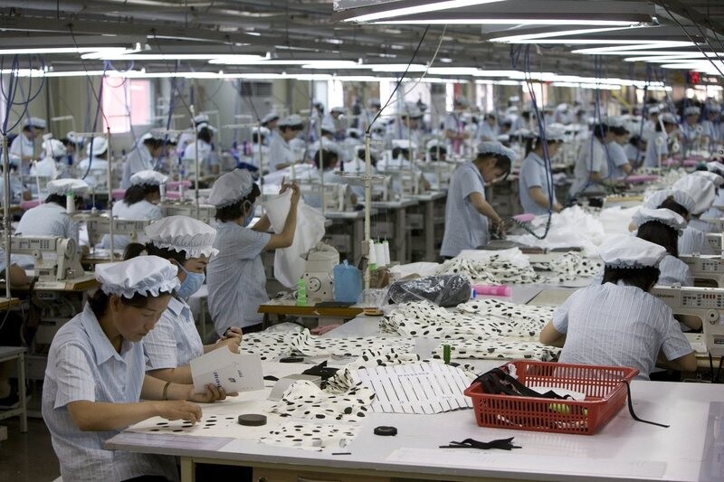 North Korean workers at a clothing factory in the Kaesong Industrial Complex before its shutdown in 2016.