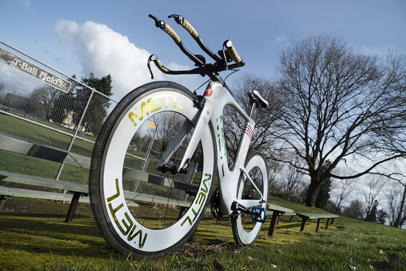 A bicycle equipped with airless tires
