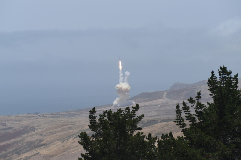 A test launch of a ground-based interceptor was launched from Vandenberg Air Force Base