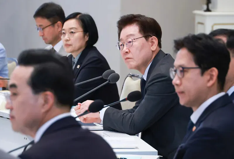 President Lee Jae Myung attends a meeting on state financial strategy at the Blue House on July 13, 2026. (Yonhap)