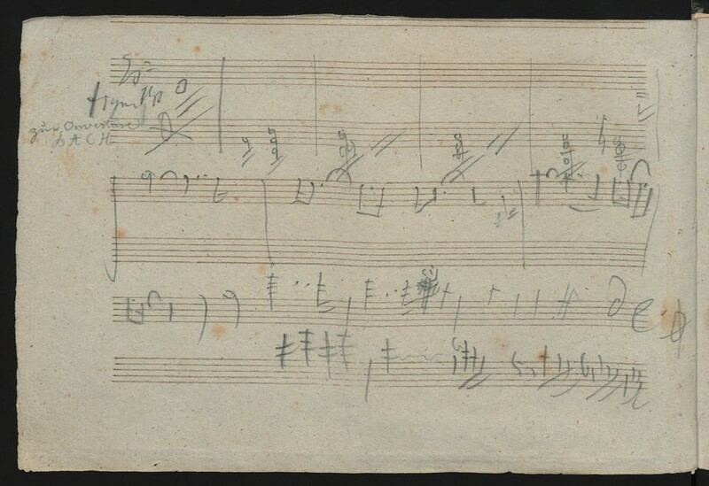 베토벤이 남긴 10번 교향곡 스케치의 일부. 베토벤박물관/더 컨버세이션