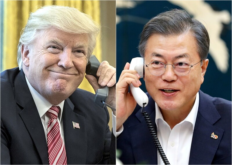 South Korean President Moon Jae-in and US President Donald Trump talked on the phone on Feb. 19 regarding the second North Korea-US summit.