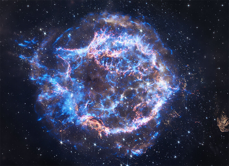 Foi há 340 anos que a luz do remanescente de supernova Cassiopeia A atingiu a Terra.  Parafuso fornecido