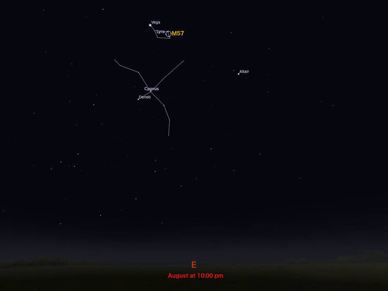 고리성운(M57)은 8월 내내 동쪽 밤하늘에서 볼 수 있다. 미 항공우주국 제공