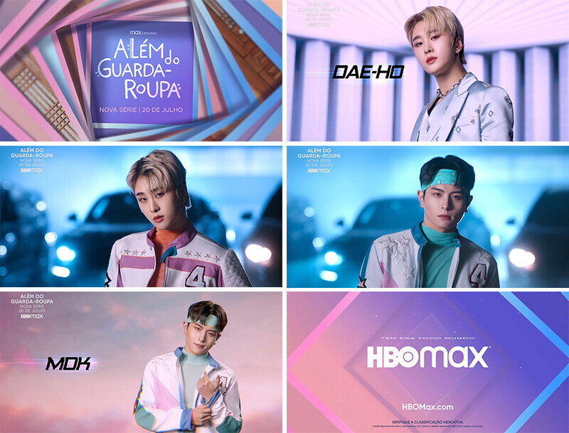 Stills from the promotional materials for HBO Max’s “Além do Guarda-Roupa,” a Brazilian series that features Korean idols. (courtesy of HBO Max)