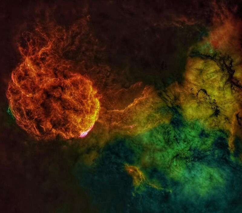 초신성의 잔해가 만든 해파리 성운. © Peter Larkin/Royal Observatory Greenwich