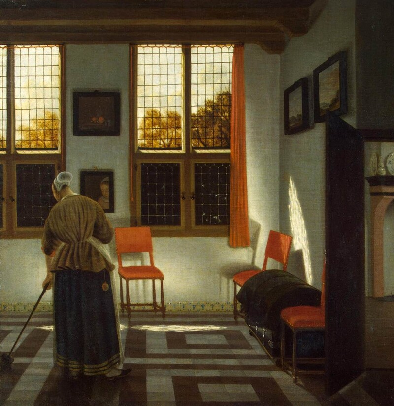 피터르 얀선, &lt;네덜란드 집의 내부&gt;, 1668~1672년, 캔버스에 유채, 러시아 에르미타주 미술관.