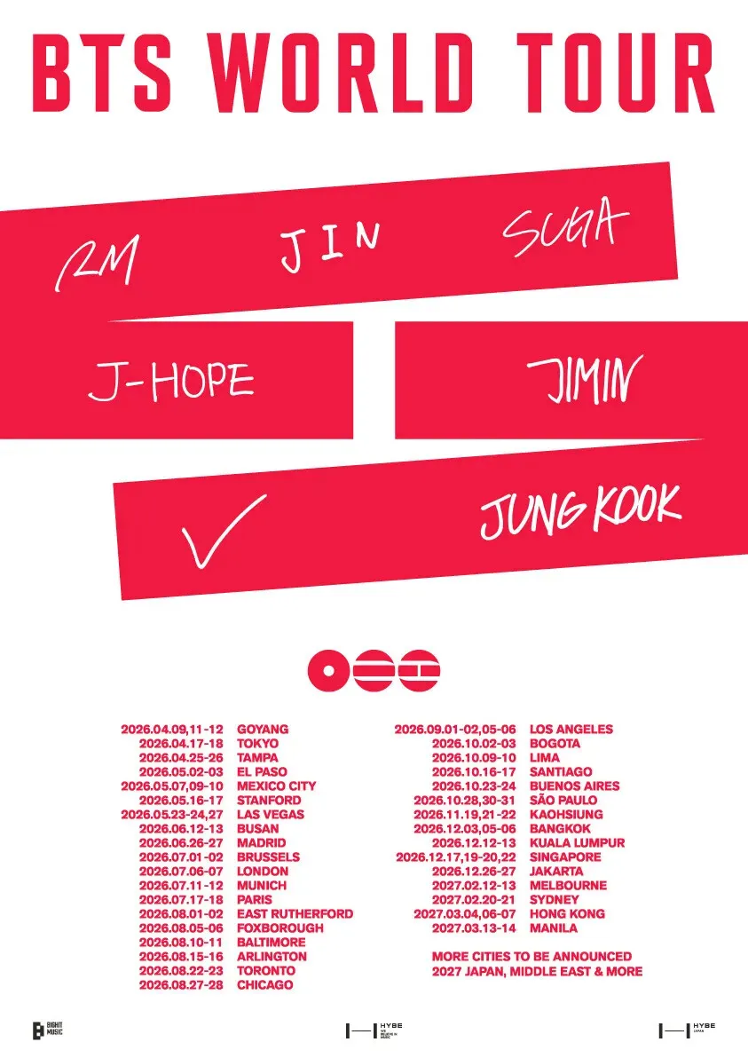 Poster for the upcoming BTS world tour. (courtesy of BigHit Music)