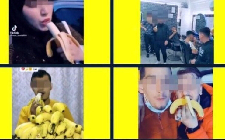 시리아 난민들이 동영상으로 올린 ‘바나나 챌린지’ 장면들.