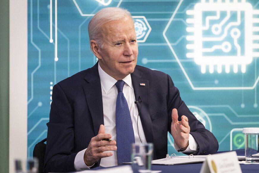 US President Joe Biden speaks at a meeting on innovation with state leaders on March 9 (local time). (EPA/Yonhap News)