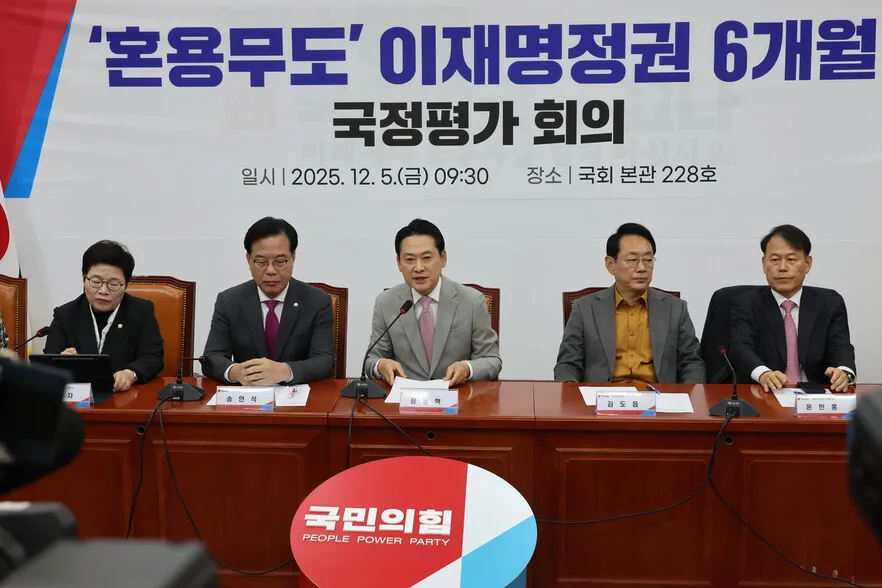 국민의힘 회의장 전경