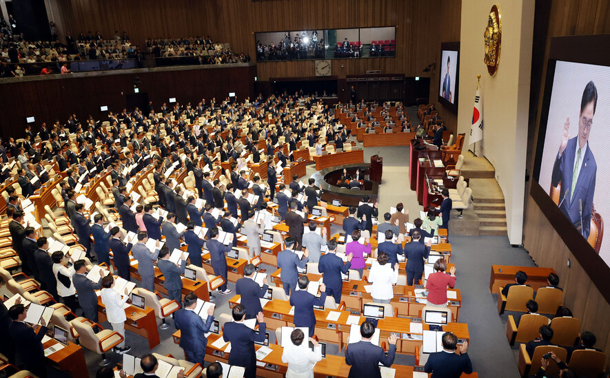 2024년 9월2일 서울 여의도 국회 본회의장에서 열린 제22대 국회 개원식 겸 제418회 국회(정기회) 개회식. 한겨레 김경호 선임기자 jijae@hani.co.kr