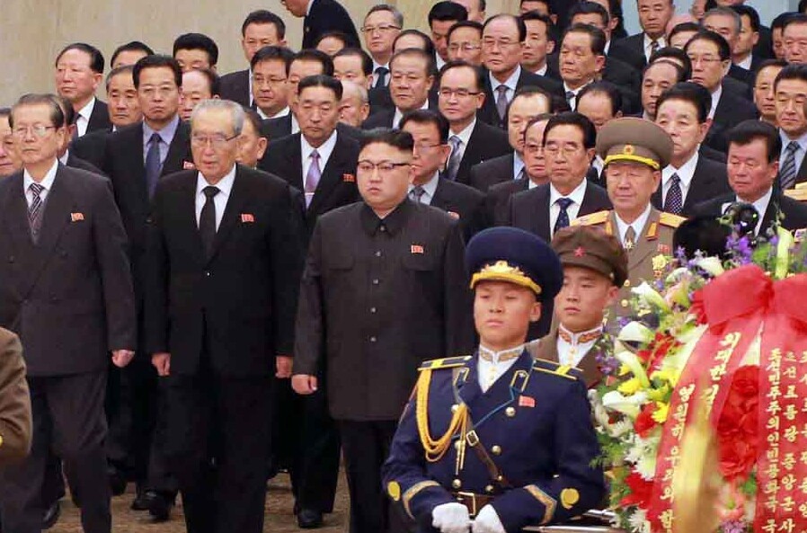 North Korean leader Kim Jong-un pays his respects to his late father Kim Jong-il at the Kumsusan Palace of the Sun in Pyongyang