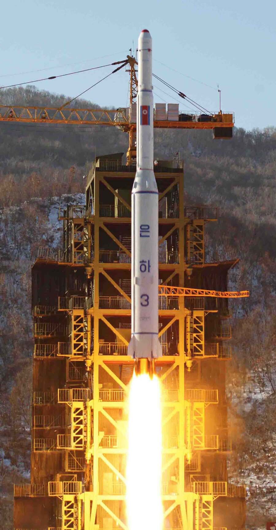 North Korea‘s Unha-3 rocket lifts off from the Sohae launching station in Tongchang-ri