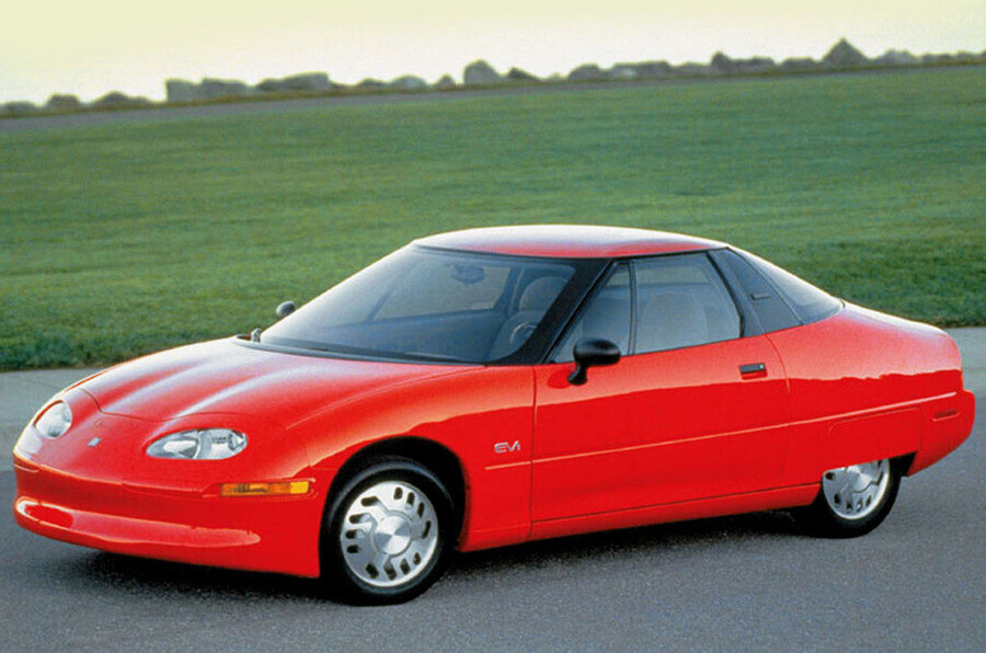 GM’s EV1, the world’s first mass-produced EV model. (provided by GM)
